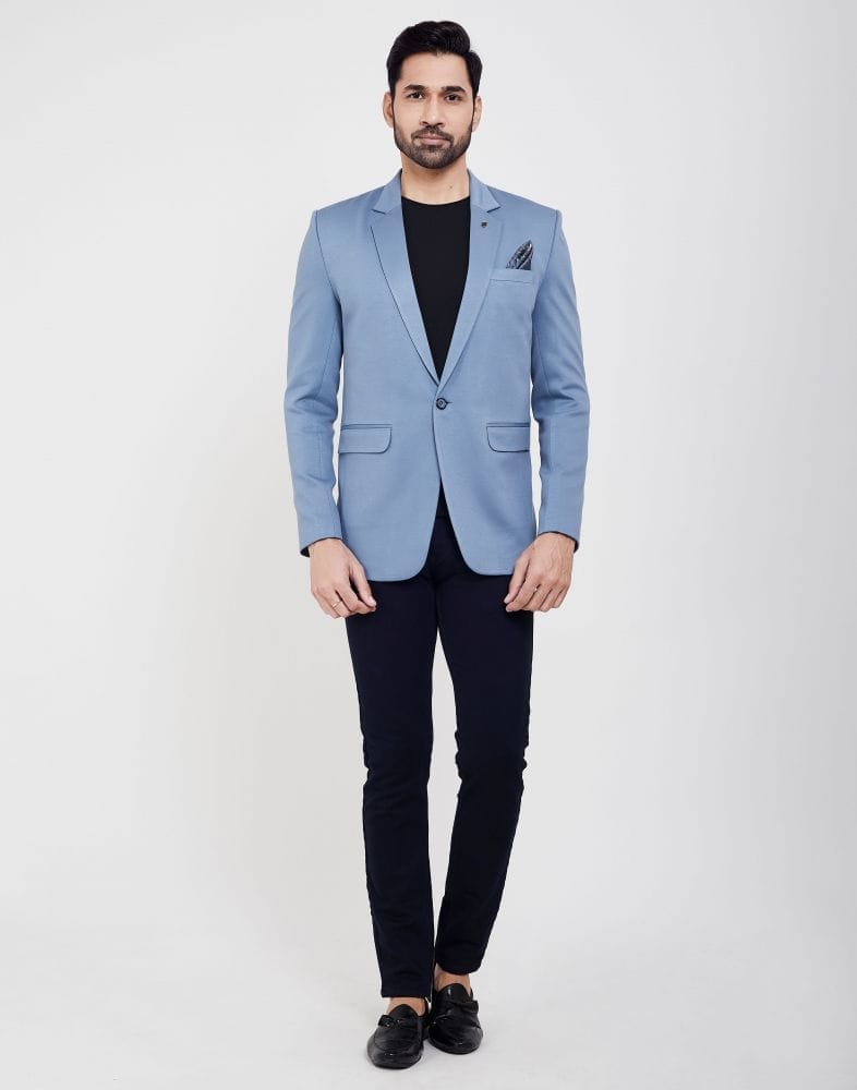 Sky Blue Fashionable and Stretchable Blazer In a Classy Design