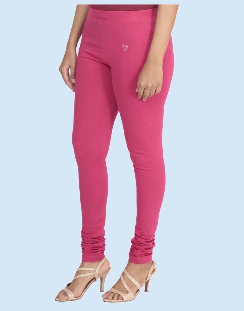 Twin Birds Bubble Gum Cotton Lycra Pencil Cut Women Legging