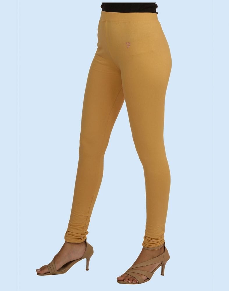 Twin Birds Caramel Custard Cotton Lycra Pencil Cut Women Legging