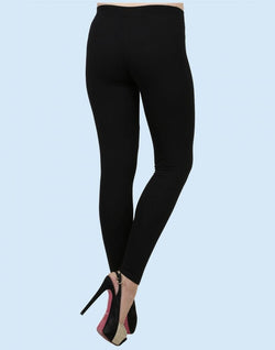 Collection of Twin Birds Carbon Black Cotton Lycra Pencil Cut Women Legging in a gallery layout