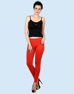 Collection of Twin Birds Coral Flame Cotton Lycra Pencil Cut Women Legging in a gallery layout