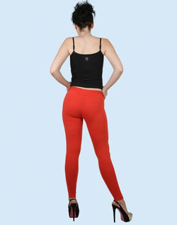 Collection of Twin Birds Coral Flame Cotton Lycra Pencil Cut Women Legging in a gallery layout