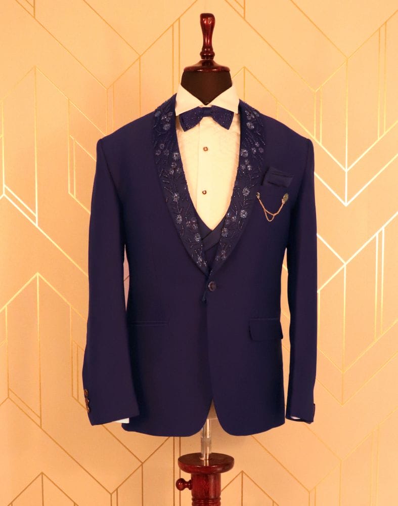 Shawl Lapel Purple colour designer suit set