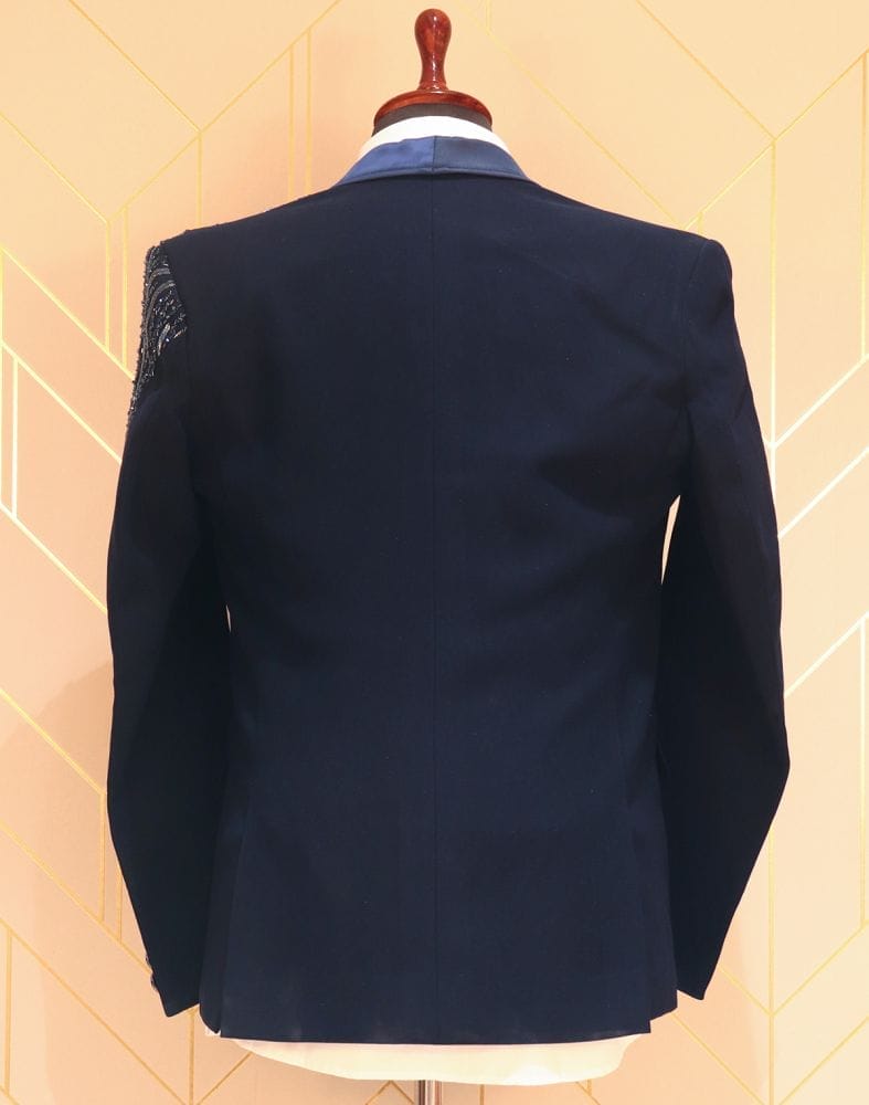 Charming Navy Blue Suit Set