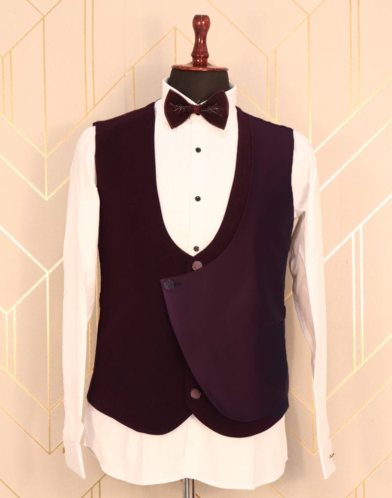 Designer Maroon Plain Polynosic Beads Suit Set