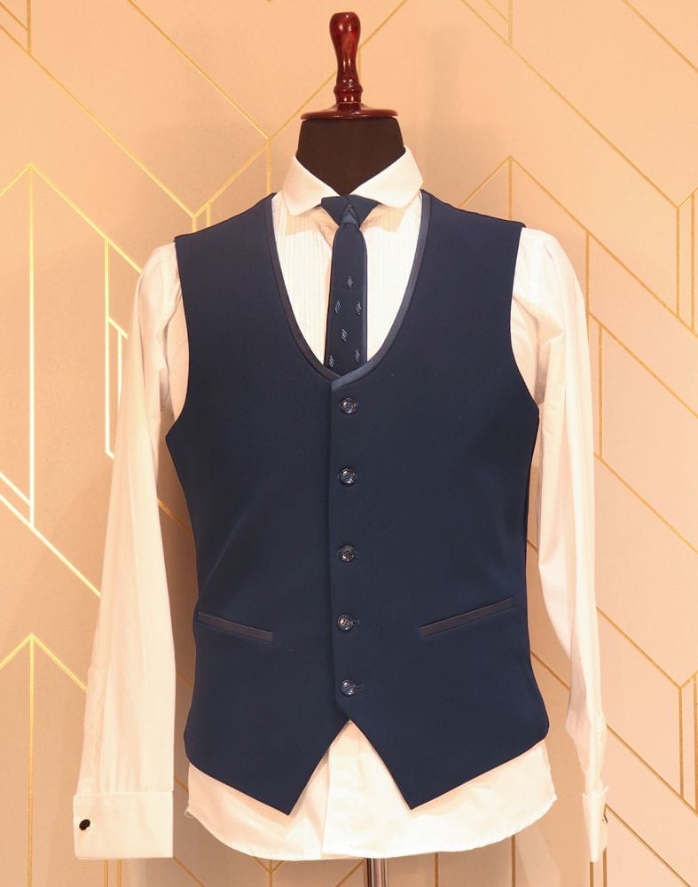 Collection of Designer Elegant Navy Blue Suit Set in a gallery layout