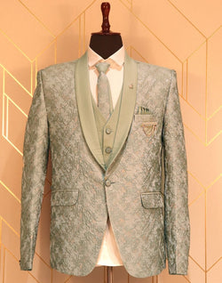 Collection of Stunning Pista Green Suit Set in a gallery layout