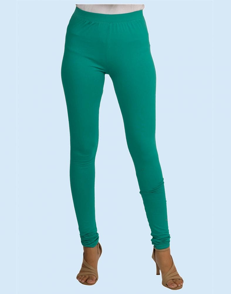 Collection of Twin Birds Emerald Lexus Cotton Lycra Pencil Cut Women Legging in a gallery layout