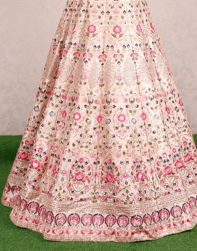 Designer elegant Beige colour Floral Embellished dress Gown with dupatta