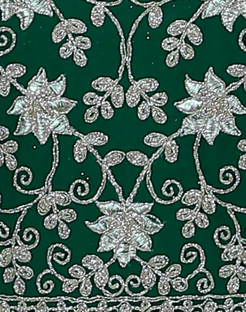 Collection of Green Floral Georgette Embroidery Gown in a gallery layout