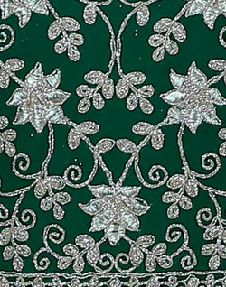 Collection of Green Floral Georgette Embroidery Gown in a gallery layout