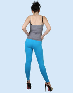 Collection of Twin Birds Grand Torquise Cotton Lycra Pencil Cut Women Legging in a gallery layout