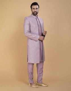 Collection of Stunning Light Pink Sequence Work Indo Open Jacket in a gallery layout