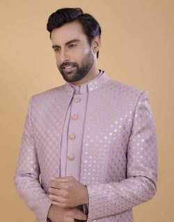 Collection of Stunning Light Pink Sequence Work Indo Open Jacket in a gallery layout