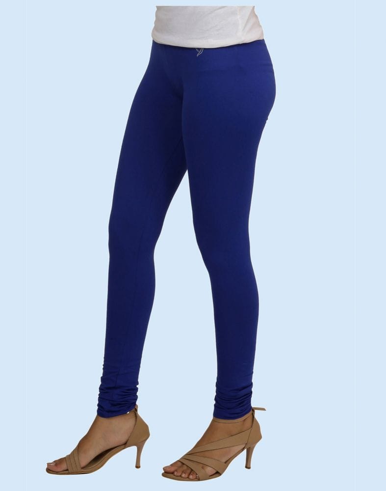 Twin Birds Ink Blue Cotton Lycra Pencil Cut Women Legging