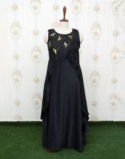 Collection of Dark Grey Silk Kundhan work Kurti in a gallery layout