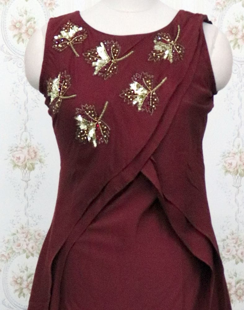 Collection of Maroon Coloured Silk Kundhan work Kurti in a gallery layout