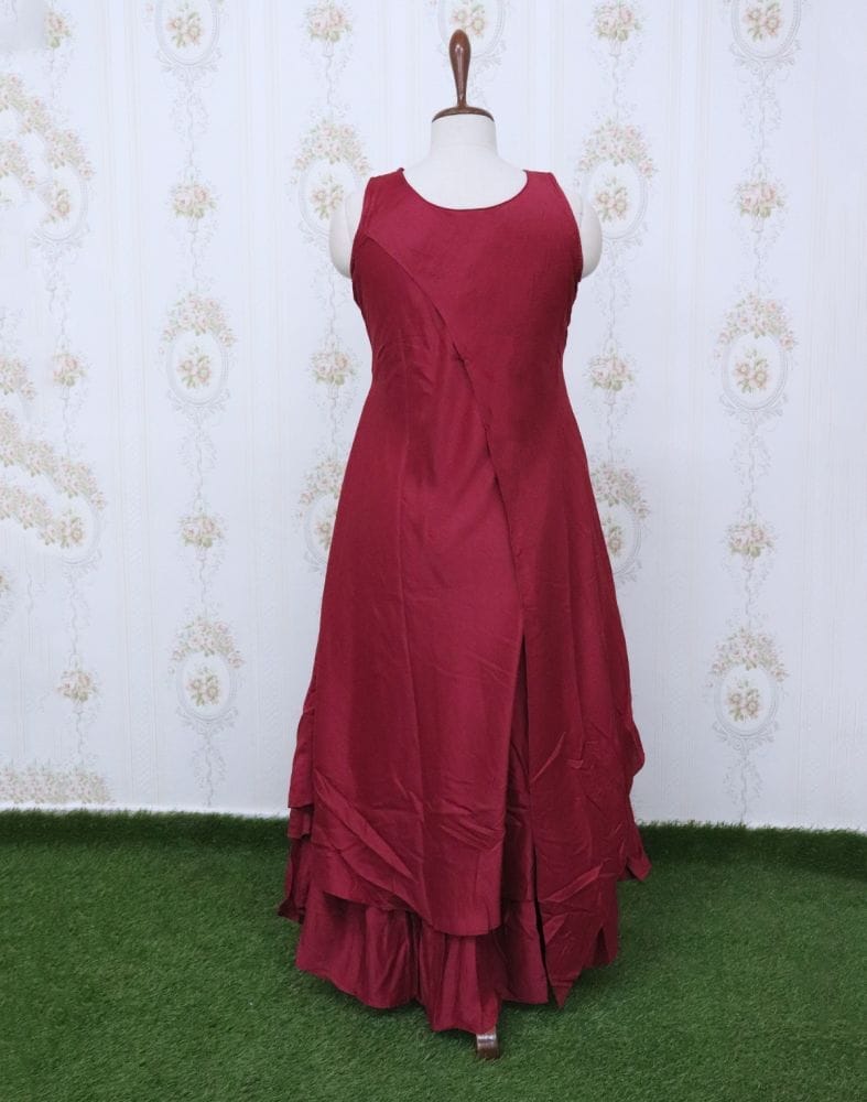 Collection of Maroon Silk Beads work Kurti in a gallery layout