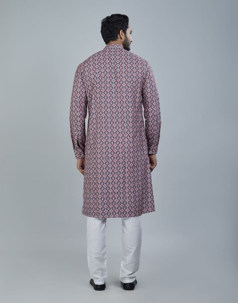 Beautiful Brown Color Geometric Cotton Kurta