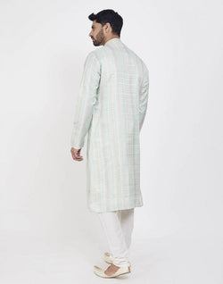 Collection of Light Green Soft Silk Stylish Kurta Pajama in a gallery layout