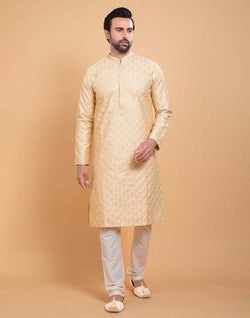 Collection of Self Jacquard Sequence Design Kurta Set in a gallery layout