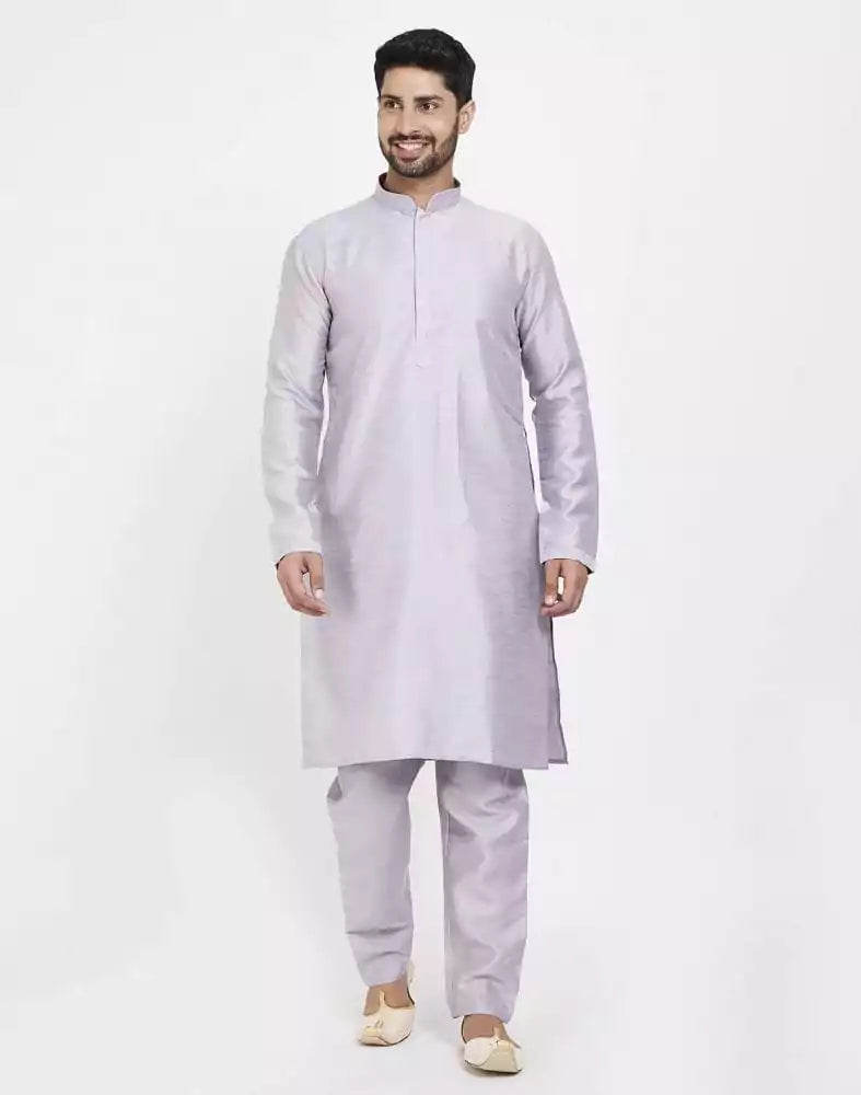 Blue Raw silk Sequence Work Kurta Set