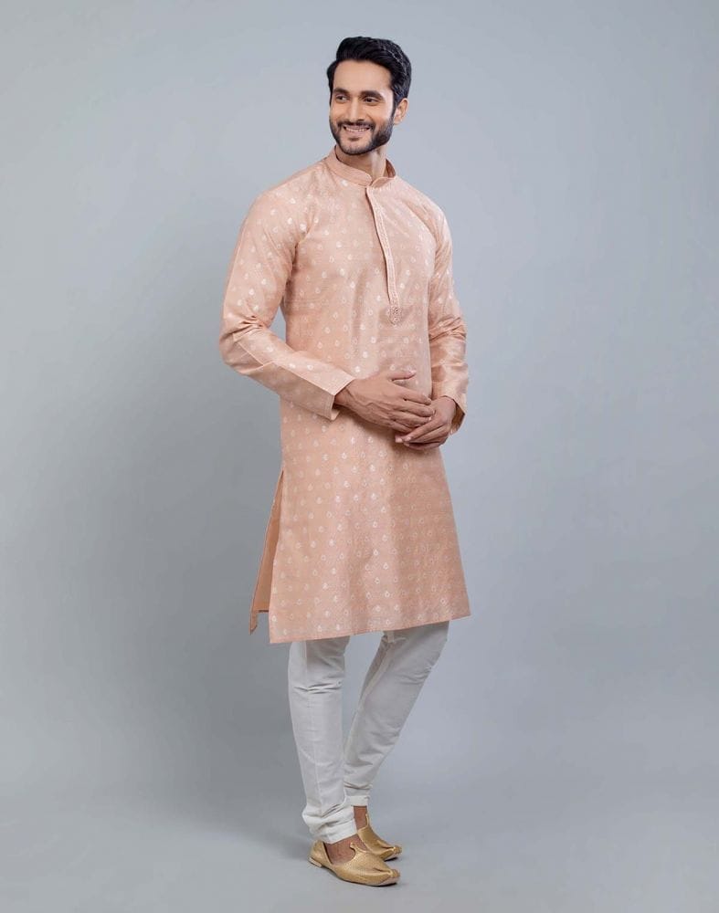 Pink Soft Silk Luxurious Silver Booti Kurta Set