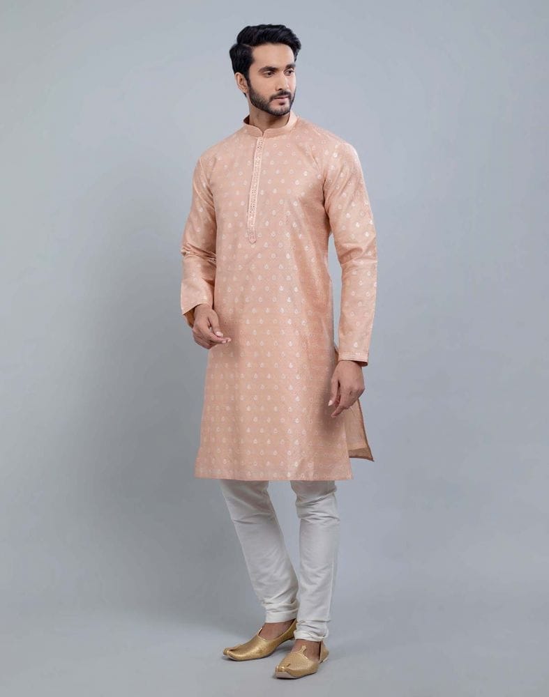 Pink Soft Silk Luxurious Silver Booti Kurta Set