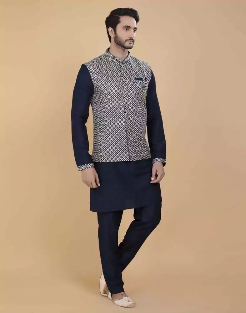 All Over Heavy Thread and Sequence Work Kurta Jacket Set