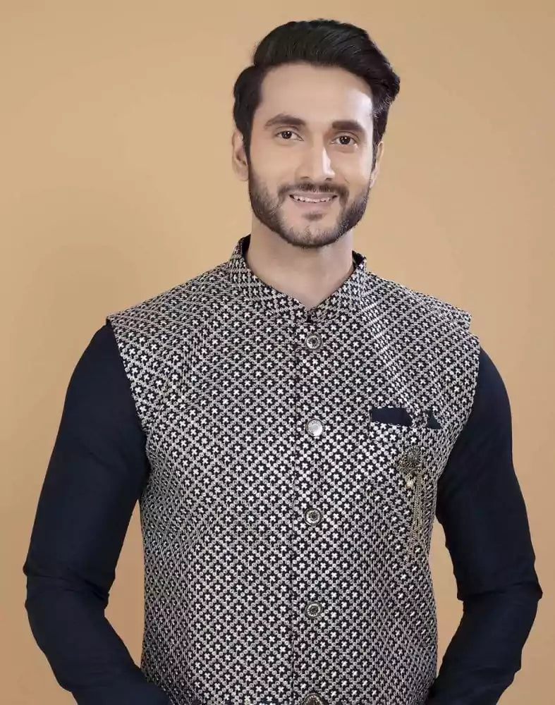 All Over Heavy Thread and Sequence Work Kurta Jacket Set