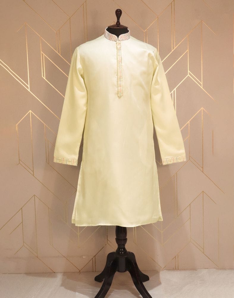 Collection of White Embellished Work Cotton Silk Kurta Jacket Set in a gallery layout