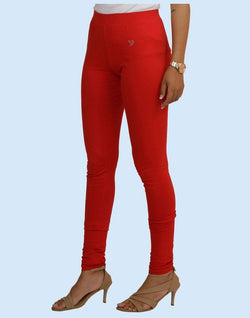 Collection of Twin Birds Lipstick Cotton Lycra Pencil Cut Women Legging in a gallery layout