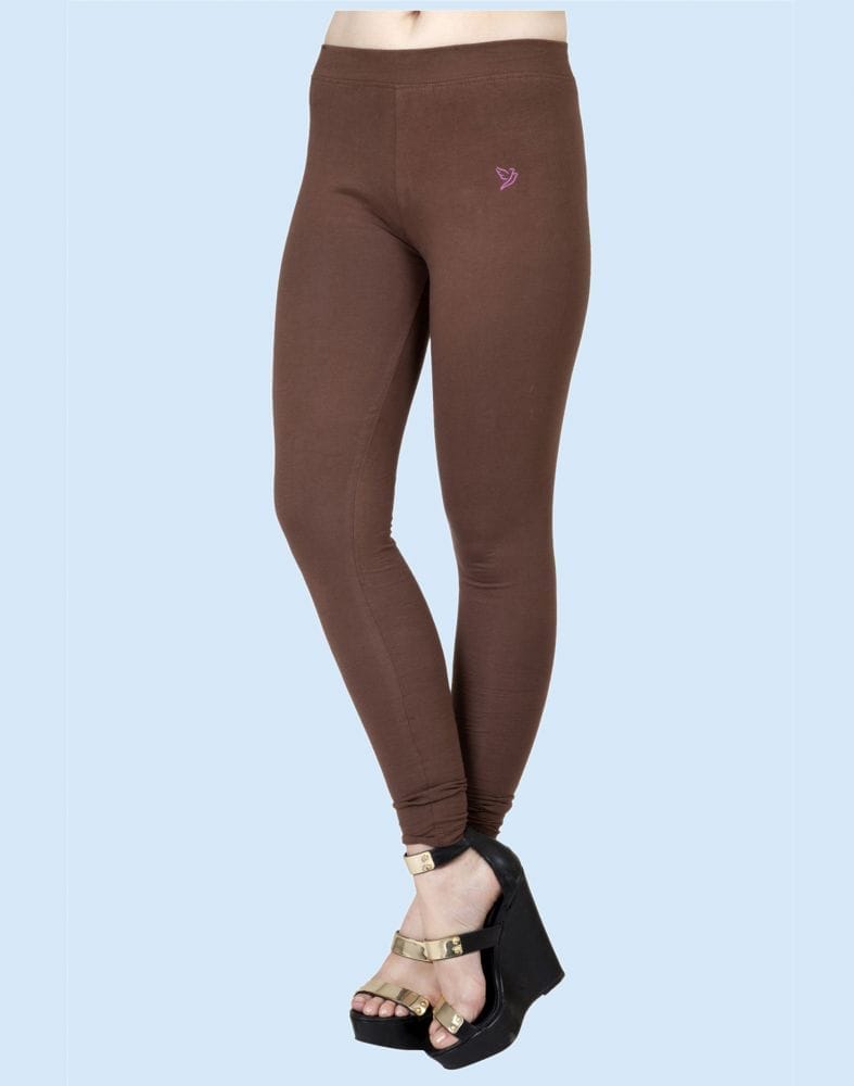 Collection of Twin Birds Mocha Bean Cotton Lycra Pencil Cut Women Legging in a gallery layout