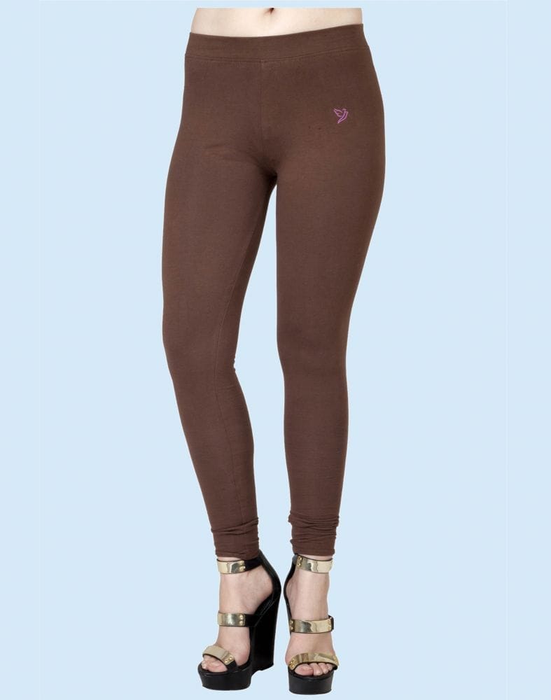 Collection of Twin Birds Mocha Bean Cotton Lycra Pencil Cut Women Legging in a gallery layout