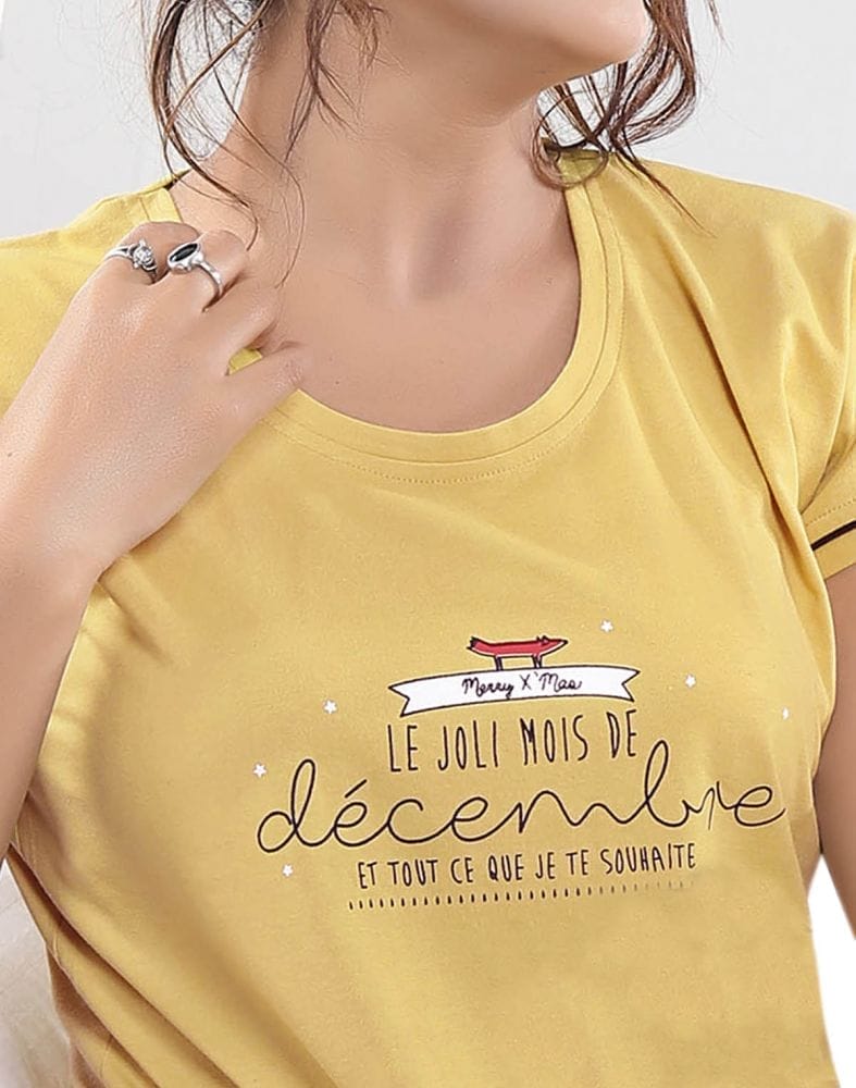 Collection of Mustard Typography Cotton Printed Capri Set in a gallery layout