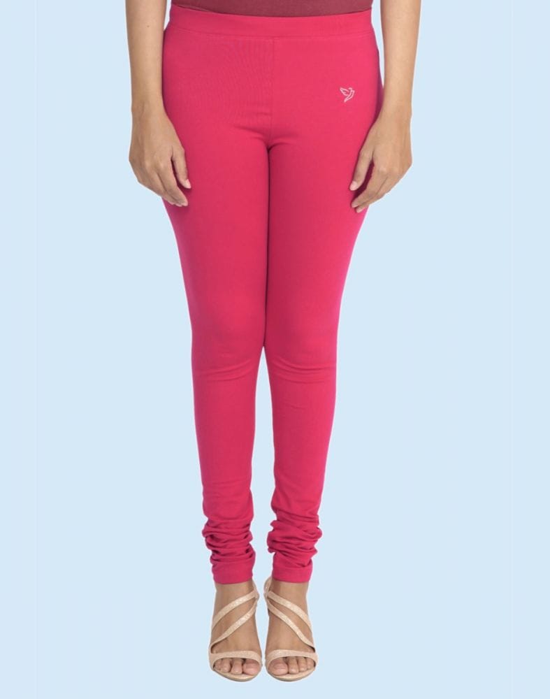 Collection of Twin Birds Pink paradise Cotton Lycra Pencil Cut Women Legging in a gallery layout