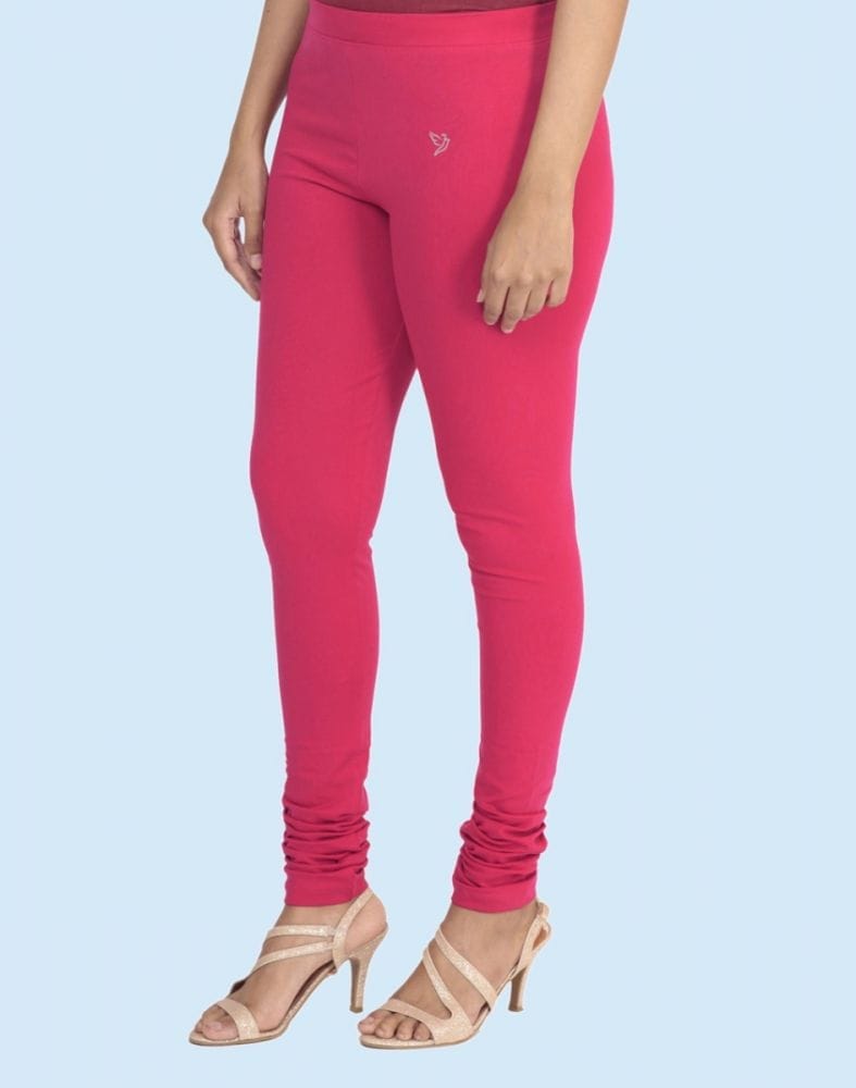 Collection of Twin Birds Pink paradise Cotton Lycra Pencil Cut Women Legging in a gallery layout