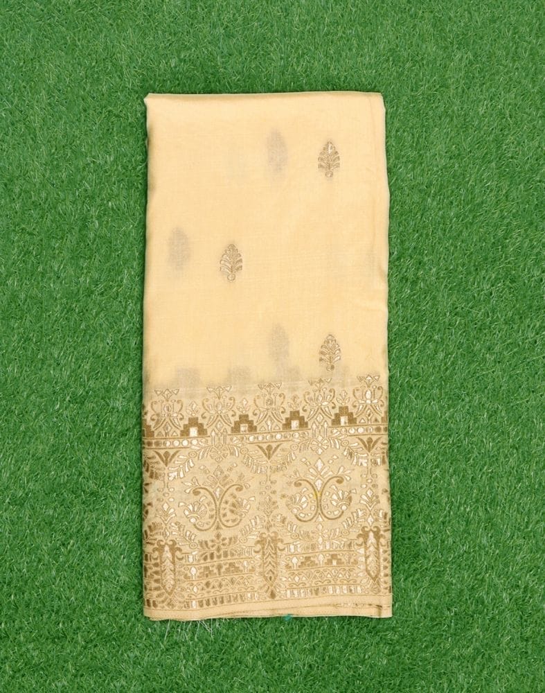 Cream Butta Banaras Fancy Saree