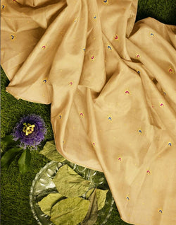 Collection of Beige Floral Art Silk Buta Saree in a gallery layout