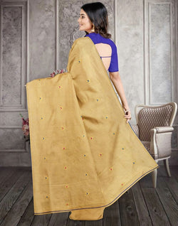 Collection of Beige Floral Art Silk Buta Saree in a gallery layout