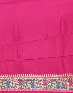 Collection of Magenta Floral Dola Silk Fabric Saree in a gallery layout