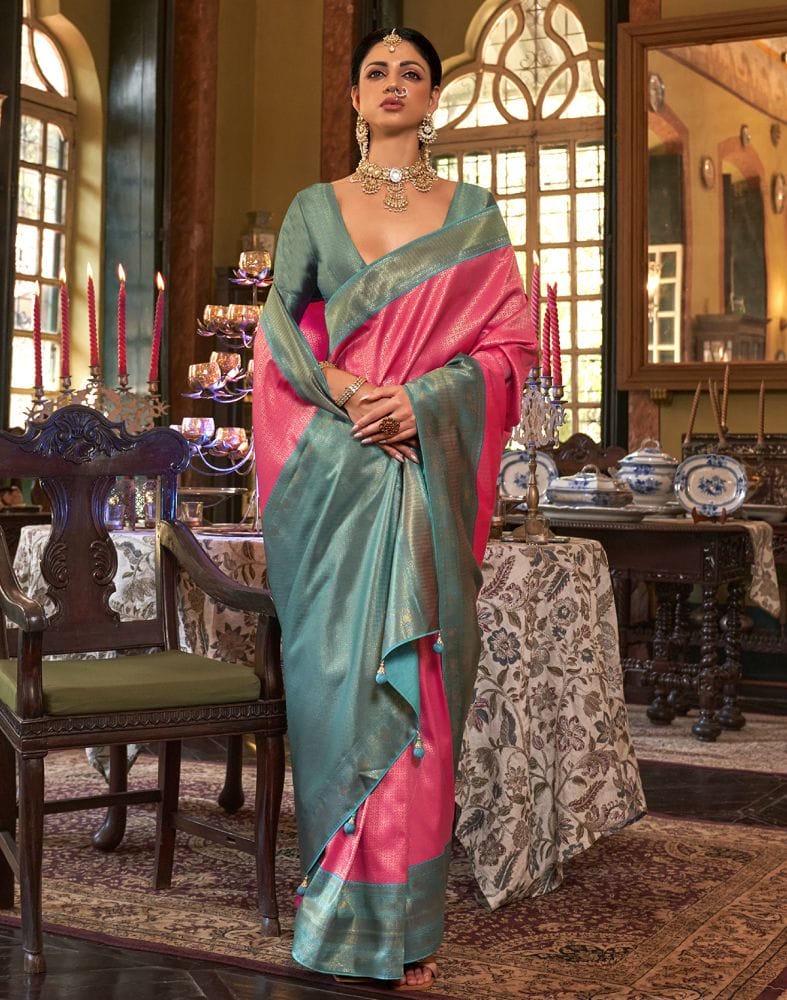 Dazzling Magenta Coloured Soft Silk Saree