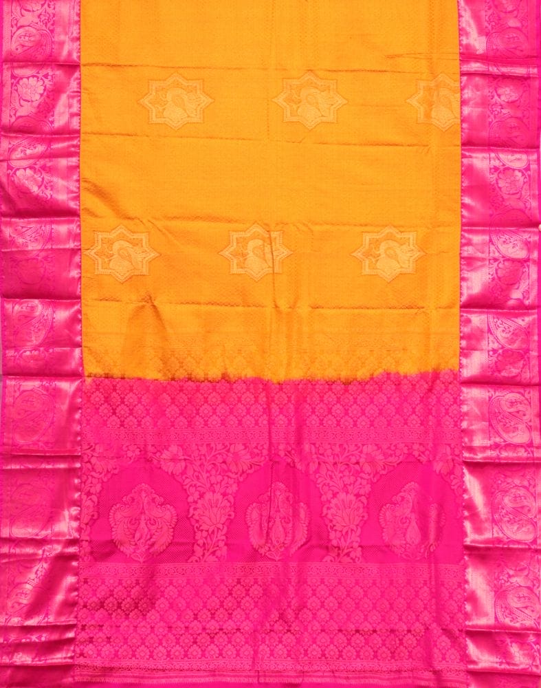 Mustard Novelty Pattern Silk Saree