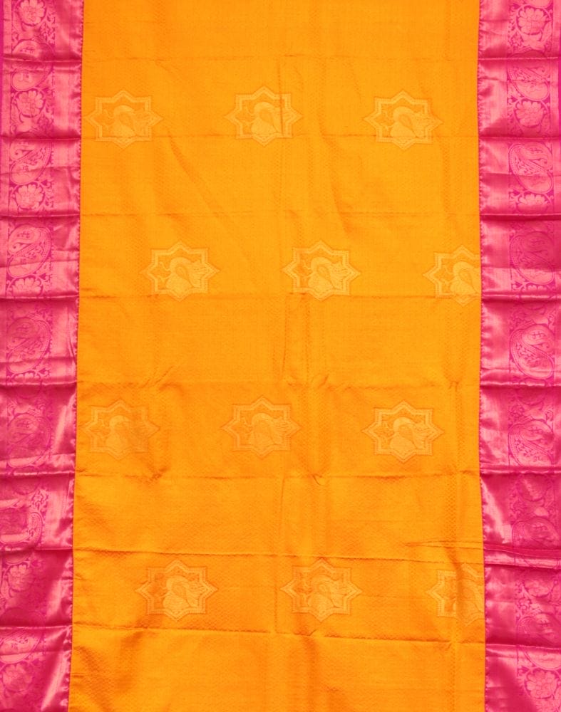 Mustard Novelty Pattern Silk Saree