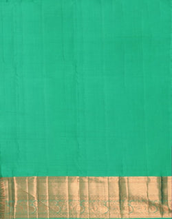 Collection of Sea Green Floral Pattern Pure Kanchi Pattu Saree in a gallery layout