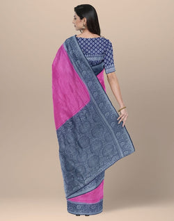 Collection of Pink Colored Soft Silk Saree in a gallery layout