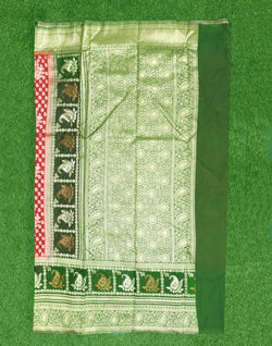 Collection of Red Botanical Zari Art Linen Saree in a gallery layout