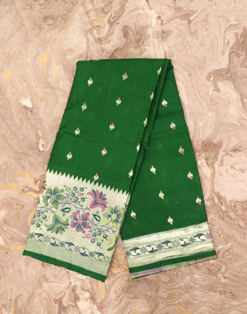 Green Weave Semi Georgette Saree