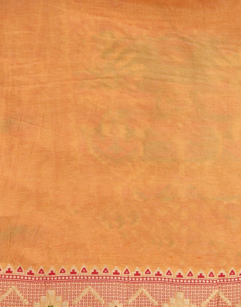 Collection of Orange Paisley Weave Chiniya Silk Saree in a gallery layout