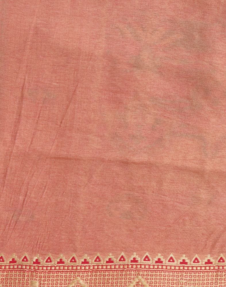 Collection of Peach Paisley Weave Chiniya Silk Saree in a gallery layout